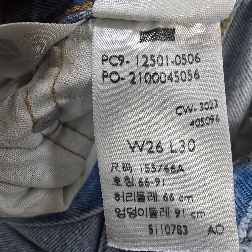 Levi's 501 Jeans Womens 26x30 Light Wash Distressed Straight Leg - Picture 3 of 9